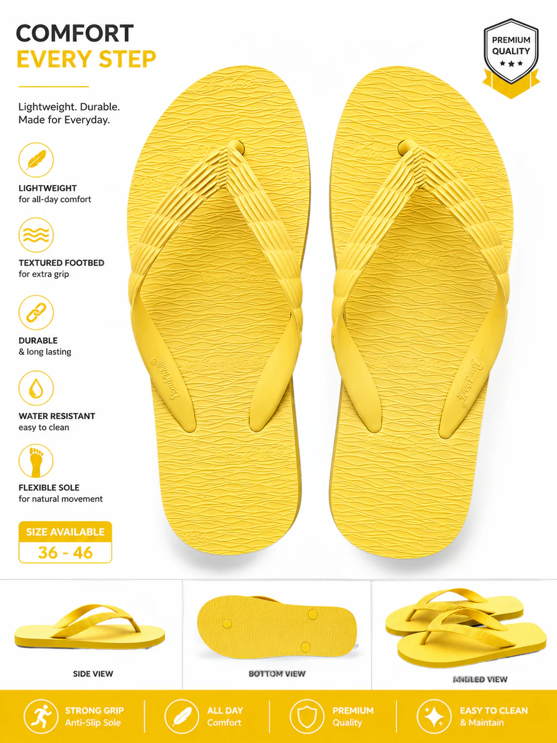 Beach Walk Tsinelas from Pilipinas Yellow Size 4 to 5 - Image 2