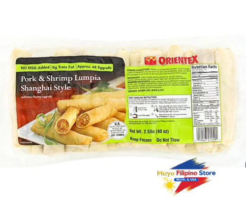 Orientex Pork Lumpia with Shrimp Shanghai Style Authentic Filipino Eggroll 32oz 40pcs 907g