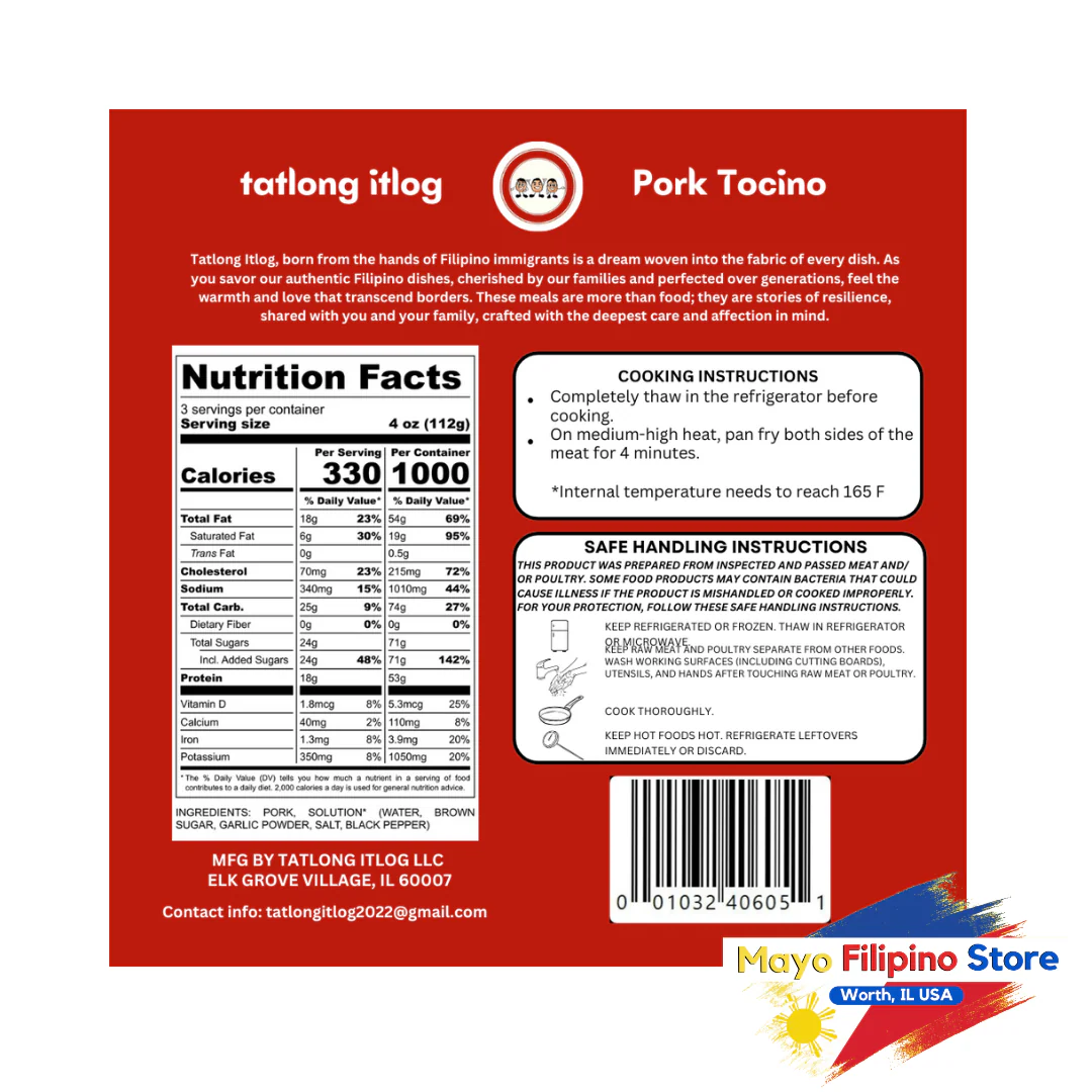 Tatlong Itlog Pork Tocino 12oz - Image 2